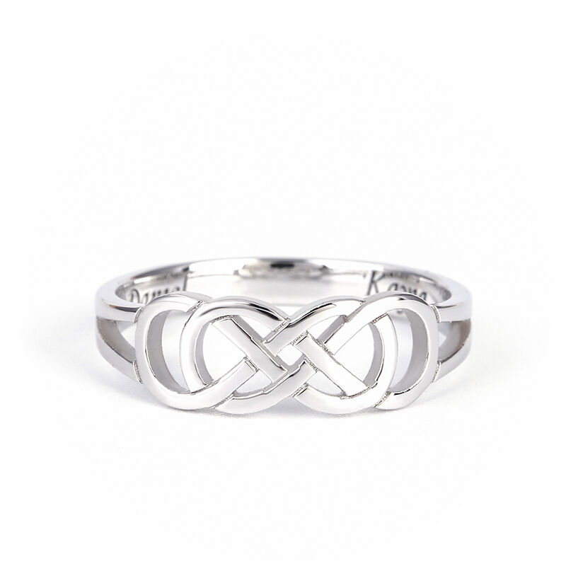 Jeulia Infinity Ring With Inner Engraving Sterling Silver