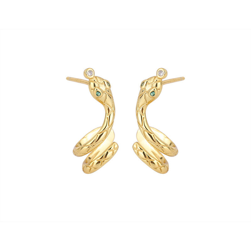 Jeulia Snake Design Sterling Silver Stud Earrings