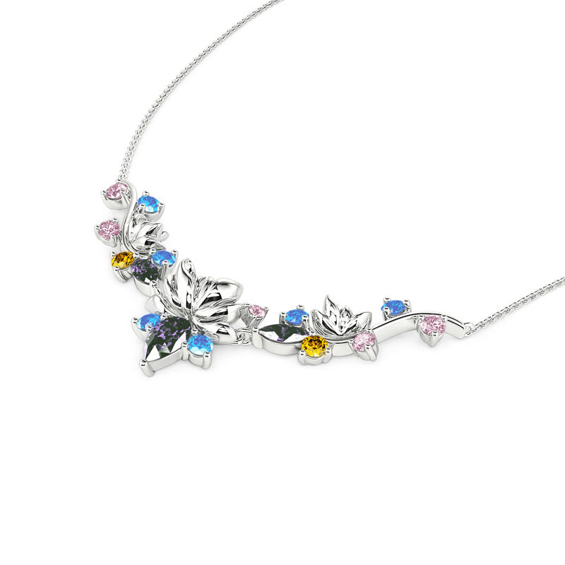 Jeulia "Tenderness in The Pond" Water Lilies Inspired Sterling Silver Halsband