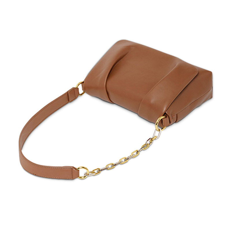 Jeulia Ruched Chain Strap Baguette Shoulder Bag
