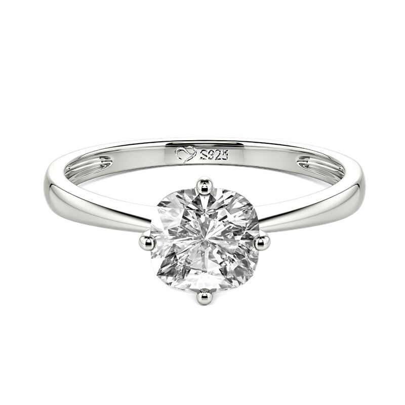 Jeulia Cushion Cut Solitaire Sterling Silver Engagement Ring