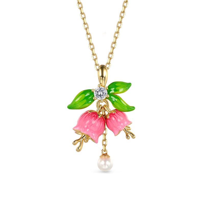 Dreamy Garden Bell Orchid Sterling Silver Necklace