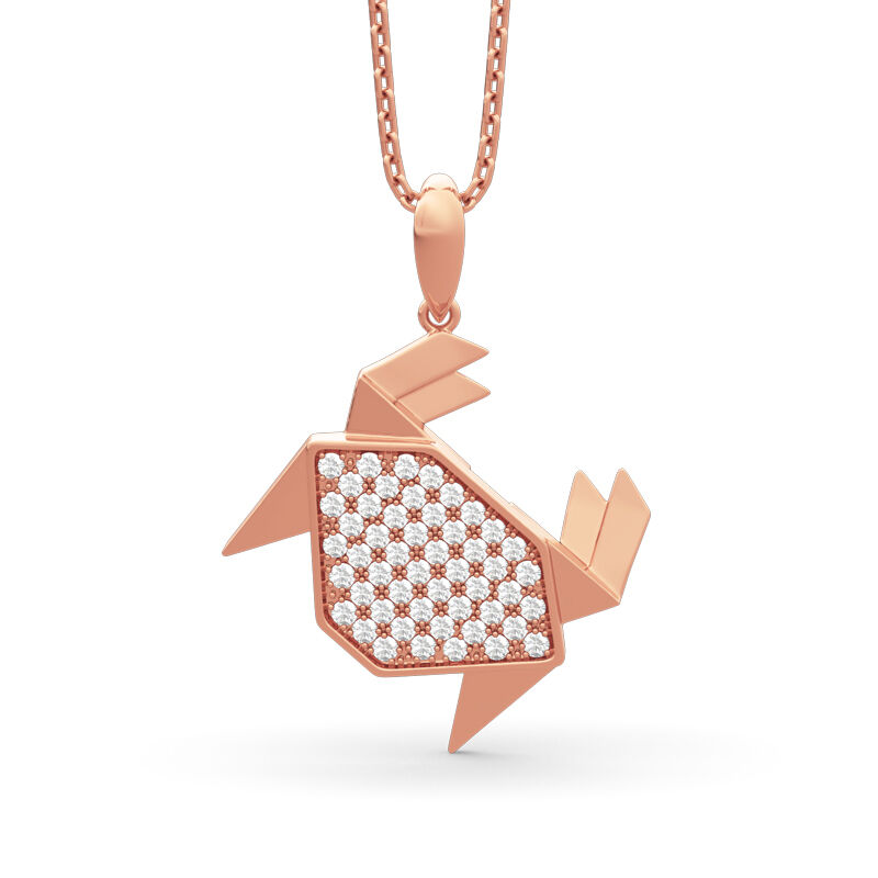 Jeulia Paper-folding Style Crab Pendant Sterling Silver Necklace