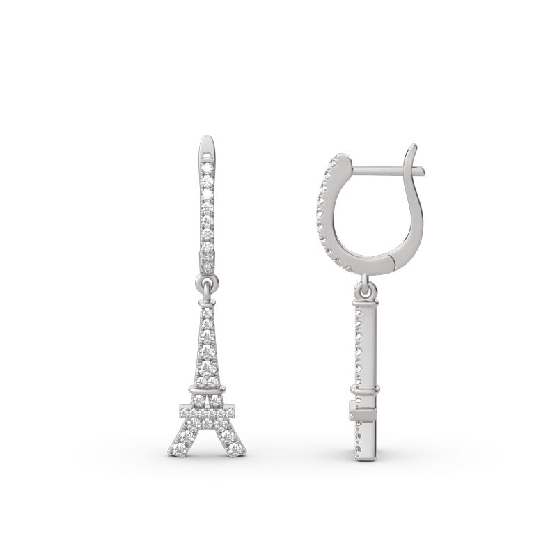 Eiffeltornet Sterling Silver Drop Örhängen