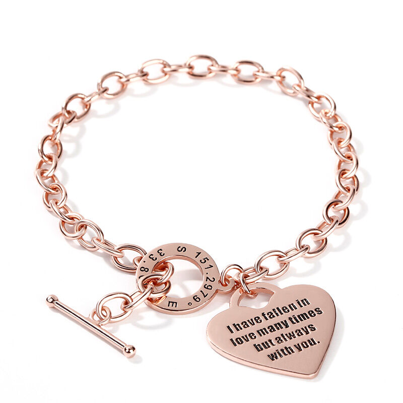 Jeulia Braccialetto Personalizzato Con Cuore In Argento Sterling