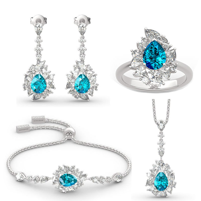 Jeulia "Love Is In The Air" Gioielli Set In Argento Sterling