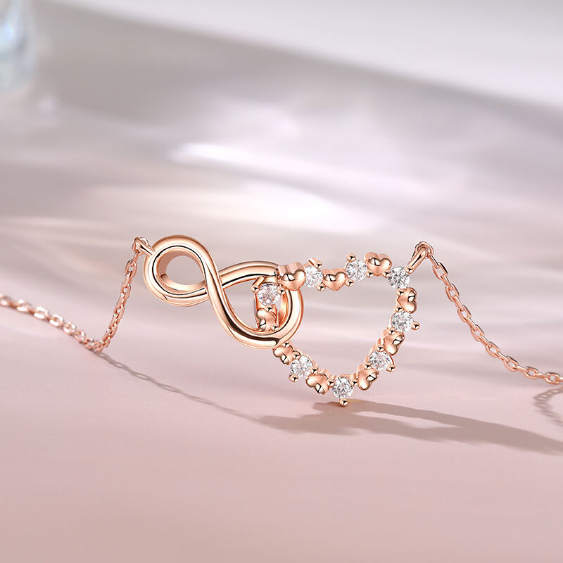 Jeulia Collier Coeur et infini Argent Sterling
