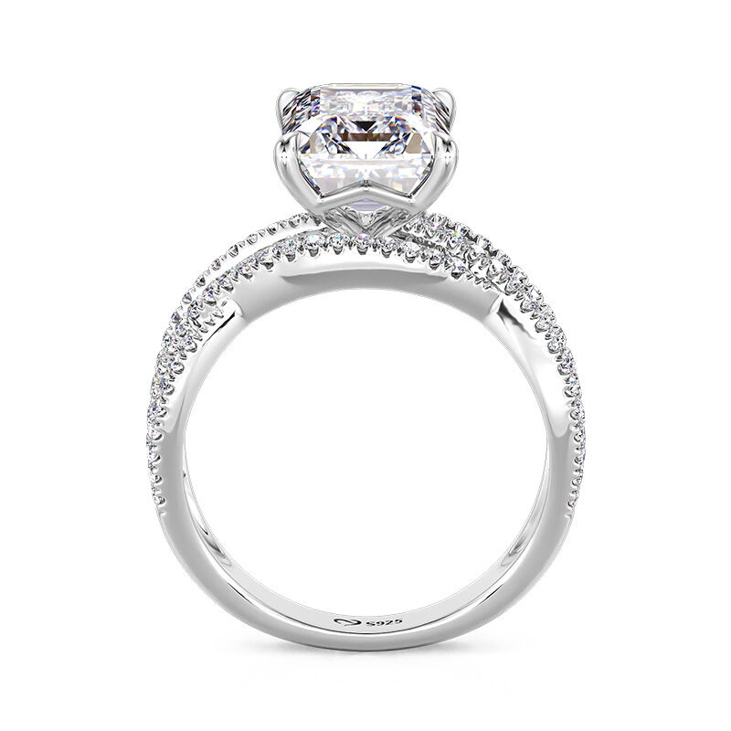 Jeulia Inset Double Twist Emerged Cut Engagement Ring