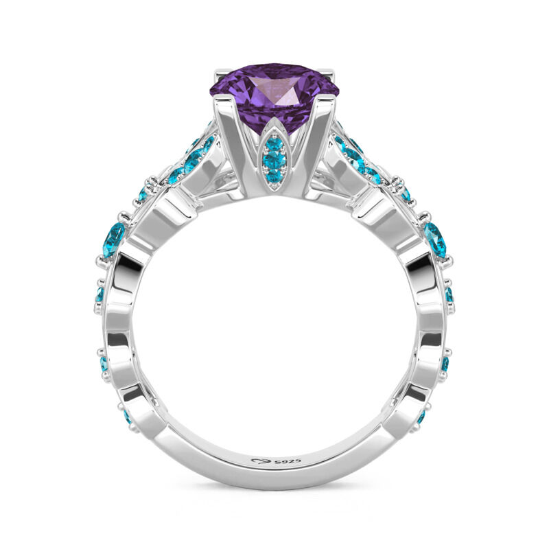 Jeulia Butterfly Round Cut Sterling Silver Ring