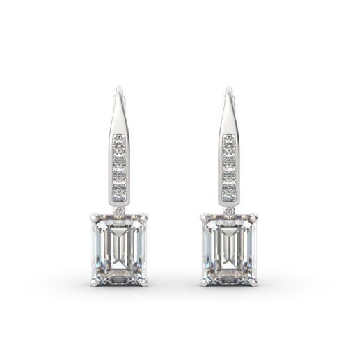 Jeulia Classic Emerald Cut Sterling Silver Drop Earrings Jeulia NZ