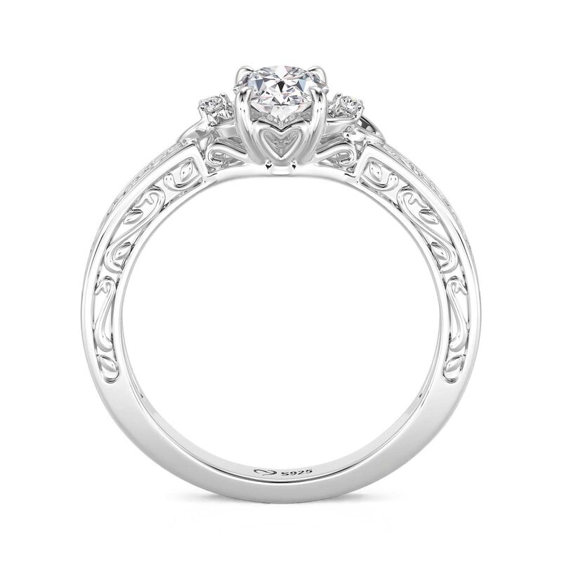 Jeulia "Keltisk Knut Blomster" Förlovningsring i Sterling Silver