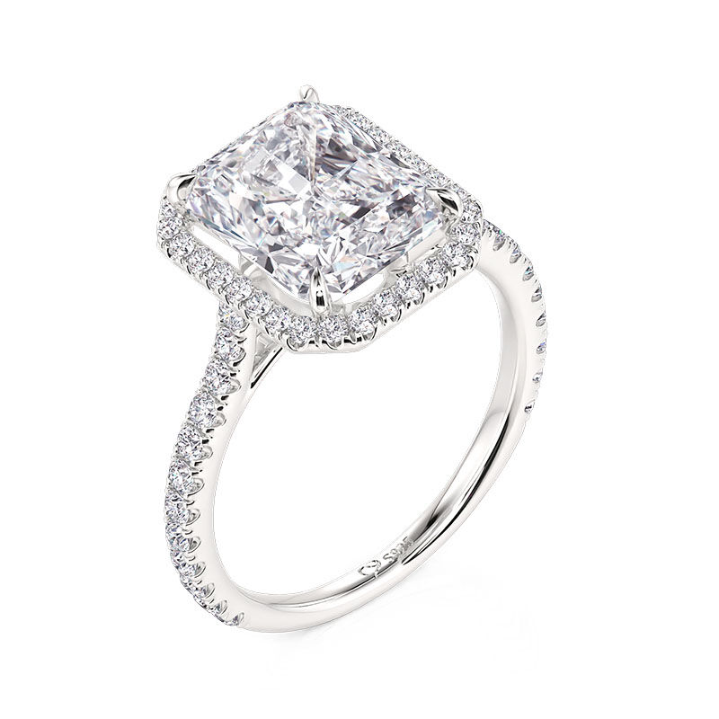Jeulia Floating Halo Radiant Cut Engagement Ring