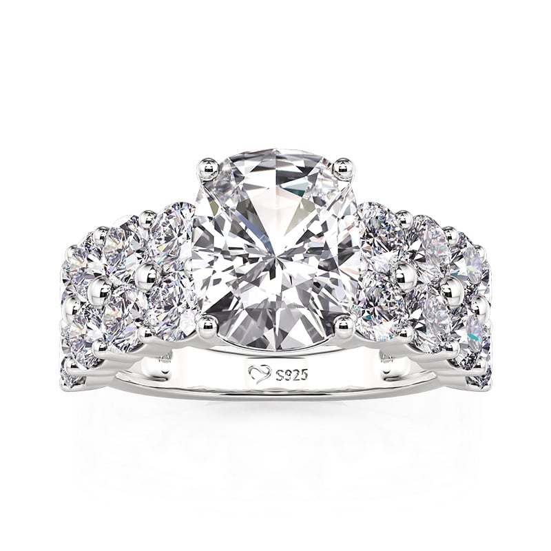 Jeulia Double Pave Eternity Band Radiant Engagement Ring