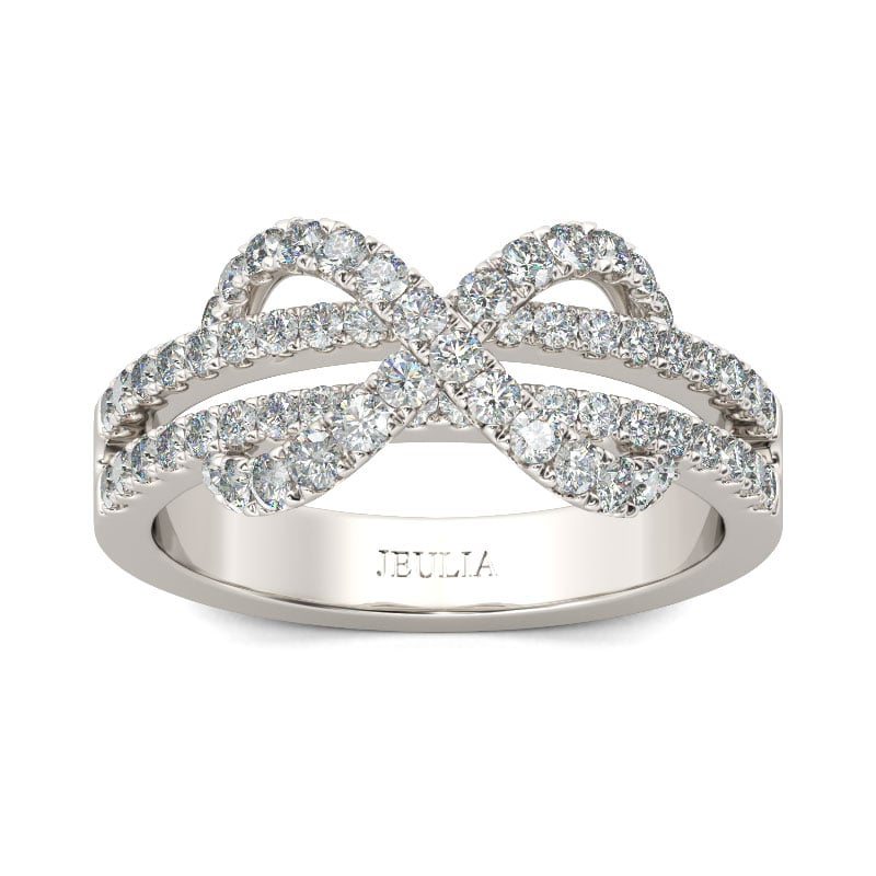 Jeulia Twist Infinity Shape Sterling Silver Promise Ring