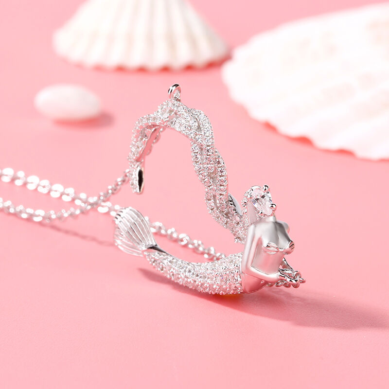 Jeulia "Licht des Ozeans" Sterling Silber Meerjungfrau Geschenk Halskette