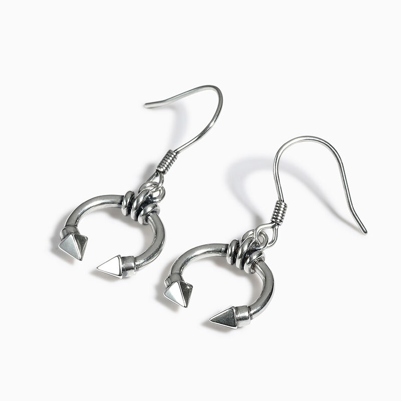 Jeulia "Pyramid Crescent" Sterling Silver Earrings