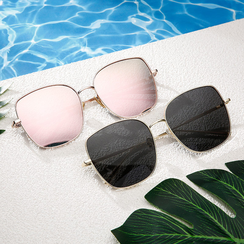 جوليا نظارة شمسية مستقطبة مربعة وردية اللون للجنسين