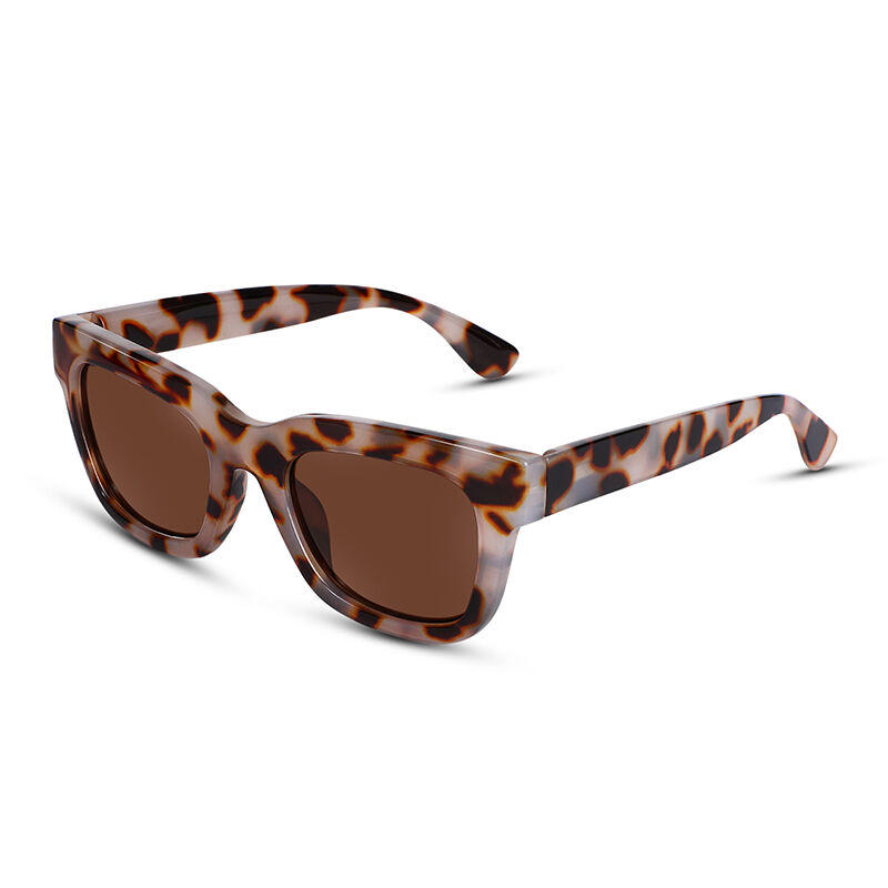 Jeulia "Cruiser" Square Light Tortoise/Brown Unisex Sunglasses