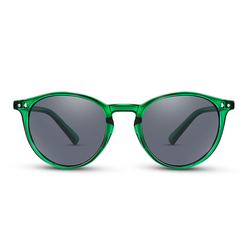Jeulia "Omnipotent" Round Green/Grey Unisex Sunglasses