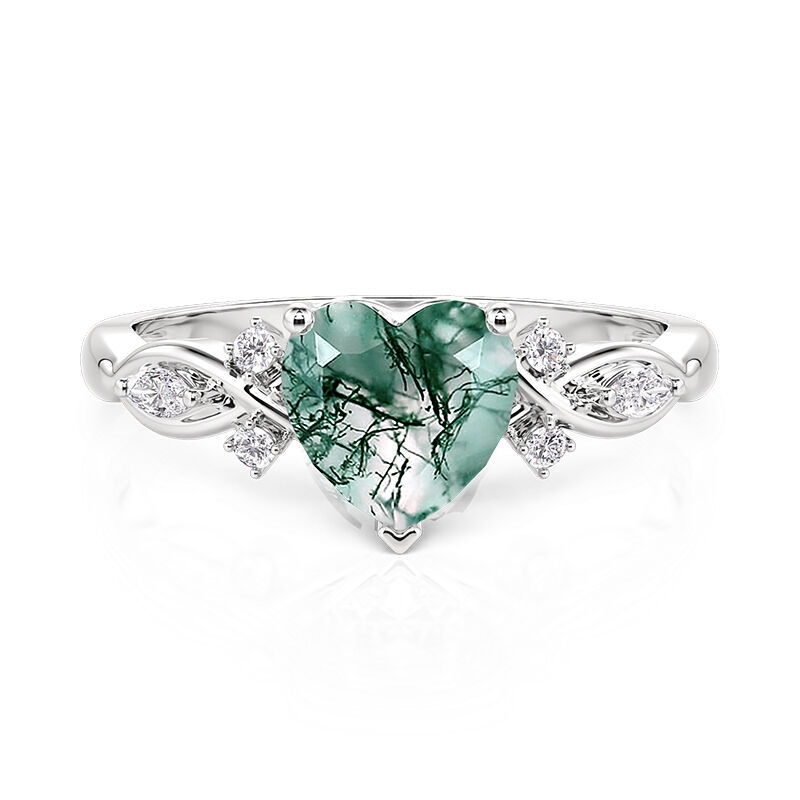 Jeulia Bague de Fiançailles Cœur Infini en Agate Mousse