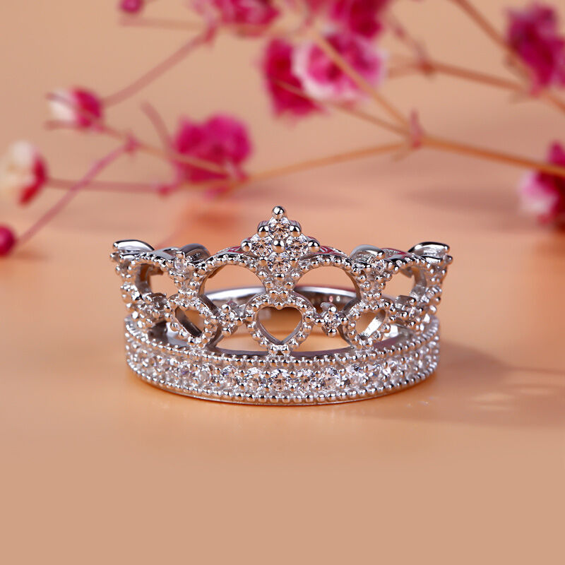 Jeulia Crown Design Sterling Silver Ring
