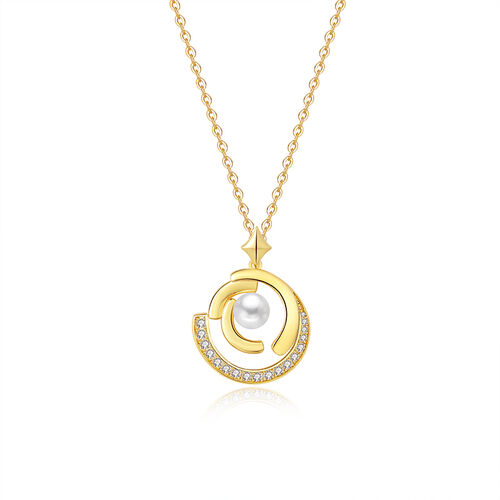 Jeulia "Freedom" Pearl Sterling Silver Necklace
