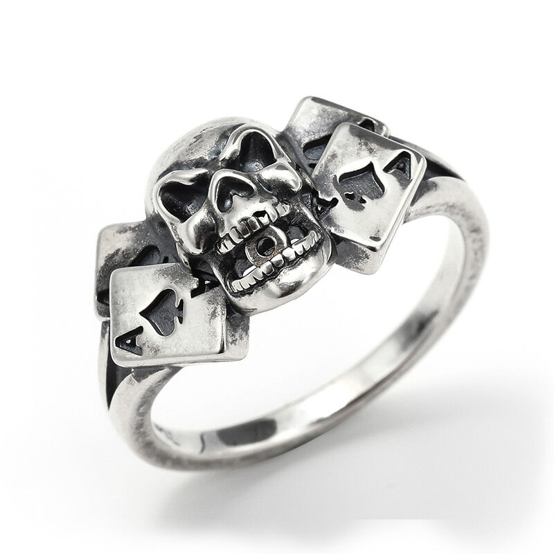 Jeulia Skull Design Sterling Silver Men's Ring