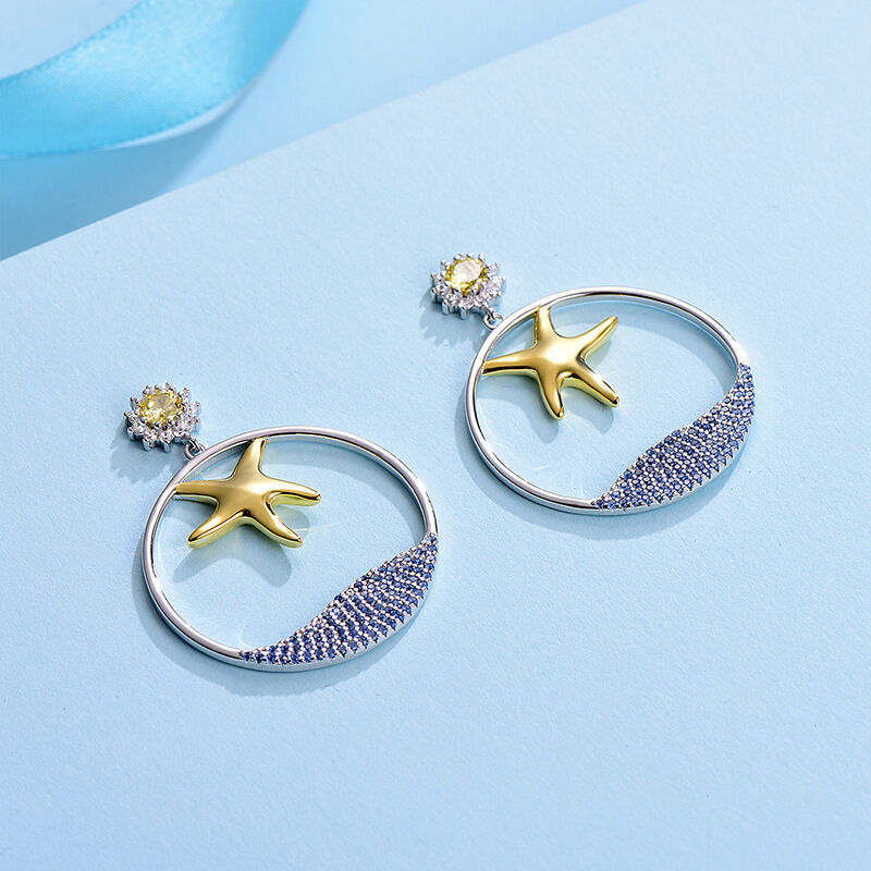 Jeulia "Underwater World" Starfish Sterling Silver Earrings