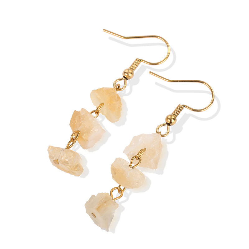 Jeulia "Promotion of Happiness" Natural Citrine Drop Earrings