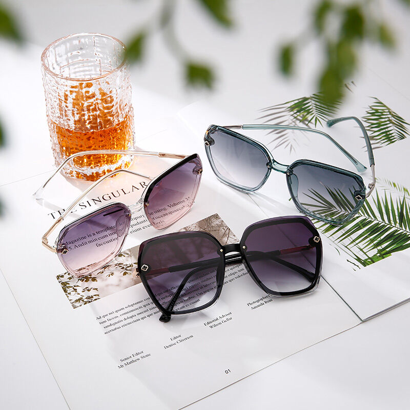 Jeulia "Floral Aroma" Damskie okulary przeciwsłoneczne Hexagon Grey Gradient