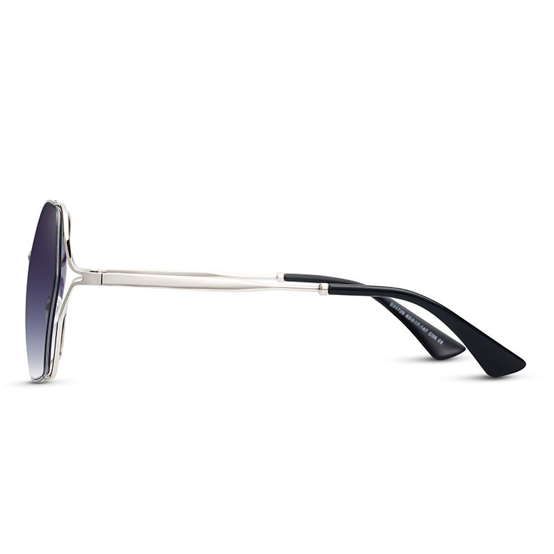 Jeulia "Stand Out" Hexagon Grey Gradient Oversize solglasögon för kvinnor