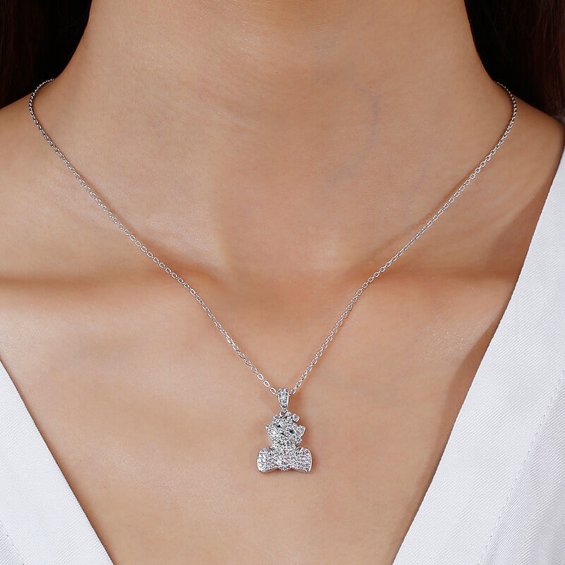 Jeulia Collana Con Gatto In Argento Sterling