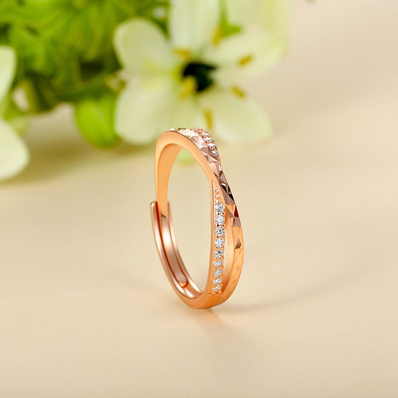 Jeulia Adjustable Crossover Ring for Women Sterling Silver