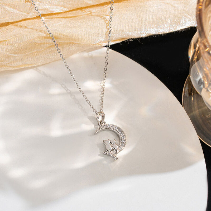 Jeulia Collier Mode Chat et Lune Argent Sterling