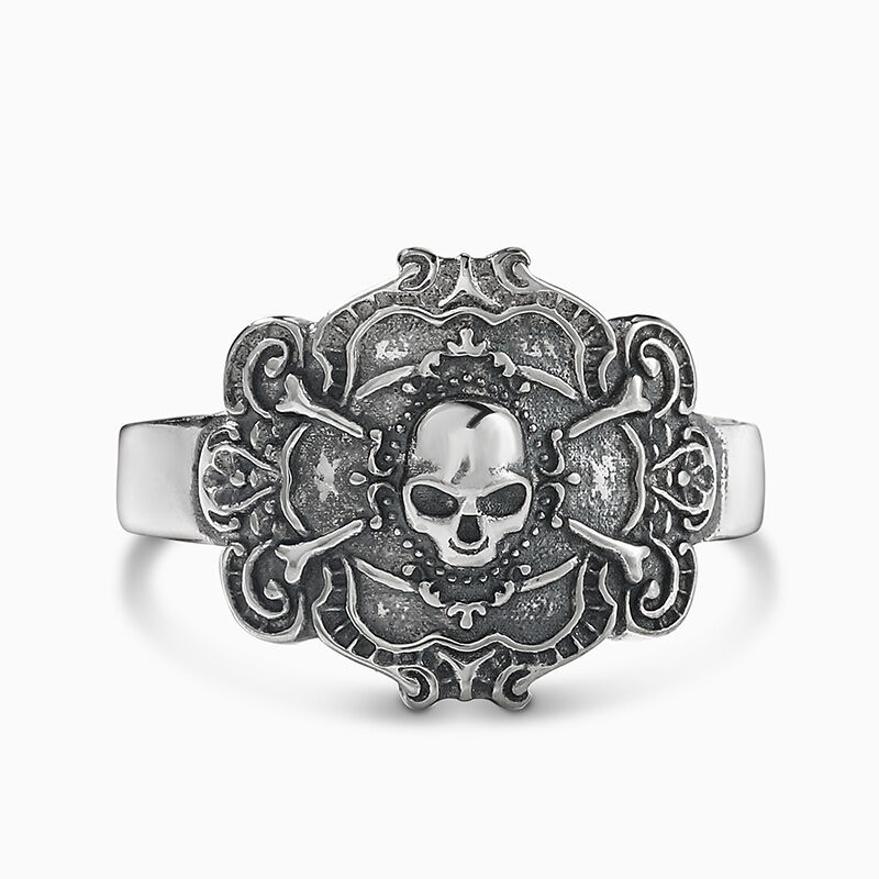 Jeulia "Gothic Style" Totenkopf Design Sterling Silber Ring
