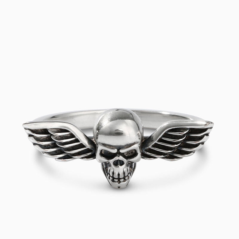 Jeulia "Angelic Skull" Sterling Silver Ring