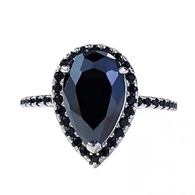 Jeulia Water Drop Design Sterling Silver Ring