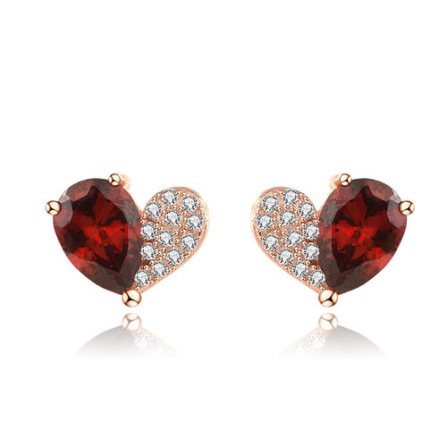 Jeulia Asymmetrical Heart Sterling Silver Pear Cut Earrings