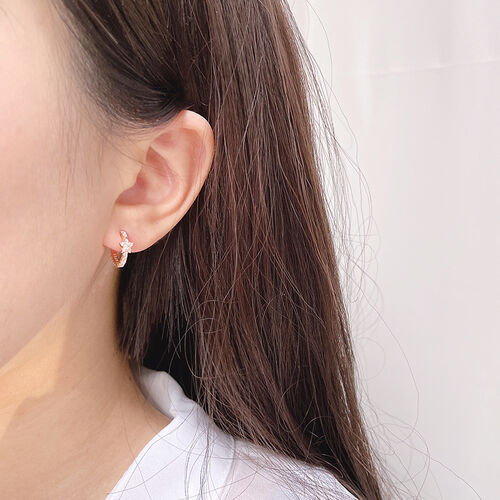 Jeulia Meteor Design Sterling Silver Hoop Earrings