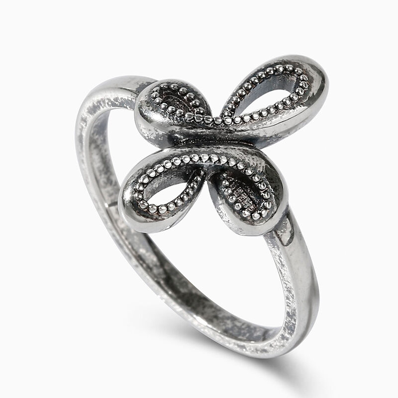 Jeulia "Ribbon Cross" Infinity Sterling Silver Ring