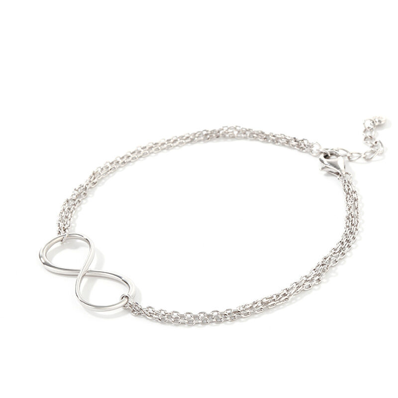 Jeulia Three Layer Infinity Design Sterling Silver Anklet