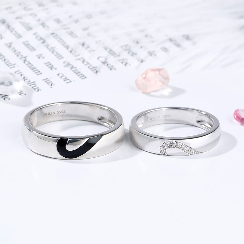 جوليا خاتم من الفضة الإسترليني بتصميم قلب النسايئة