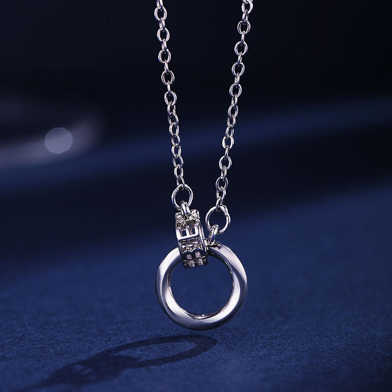 Jeulia オーダーメイド サークル&ハート シルバー ネーム 名 入れ ネックレス