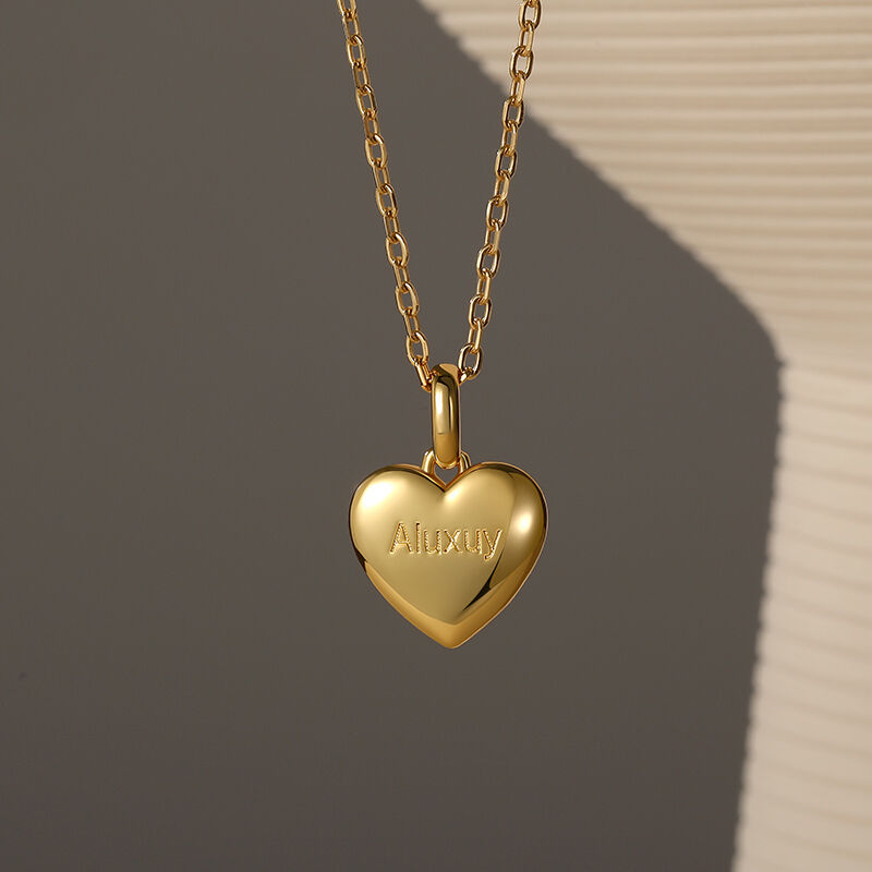 Jeulia Everyday Simple Custom Engraved Heart Necklace with Birthstone