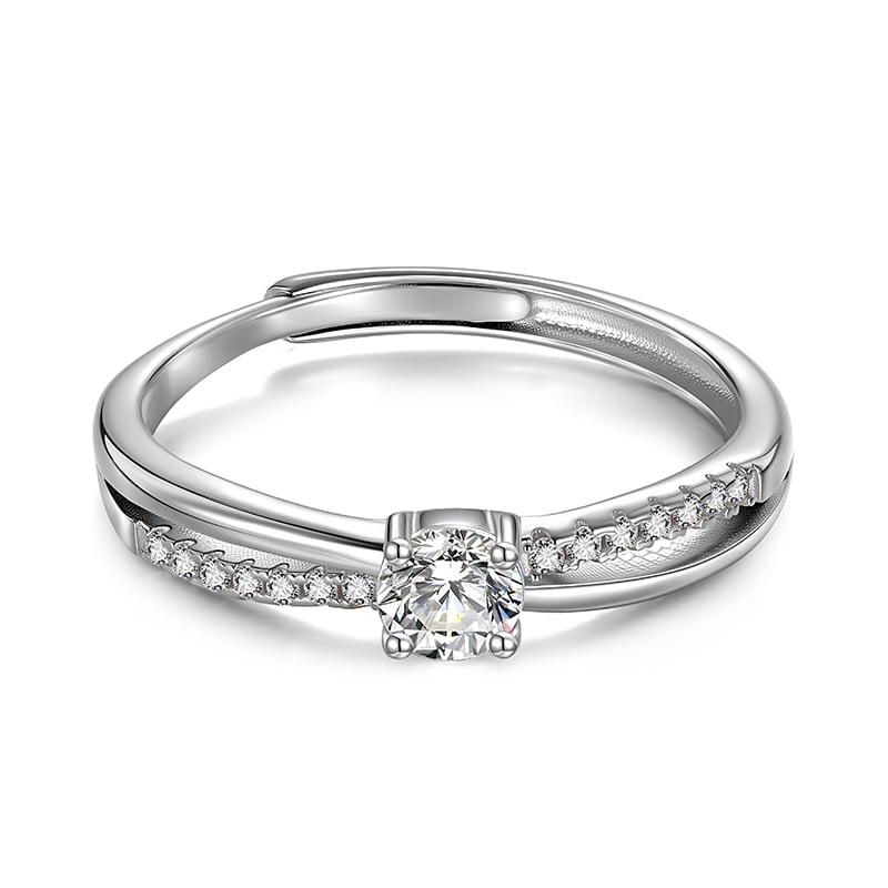 Jeulia Twist Mobius Infinity Solitaire Wedding Eternity Ring Sterling Silver