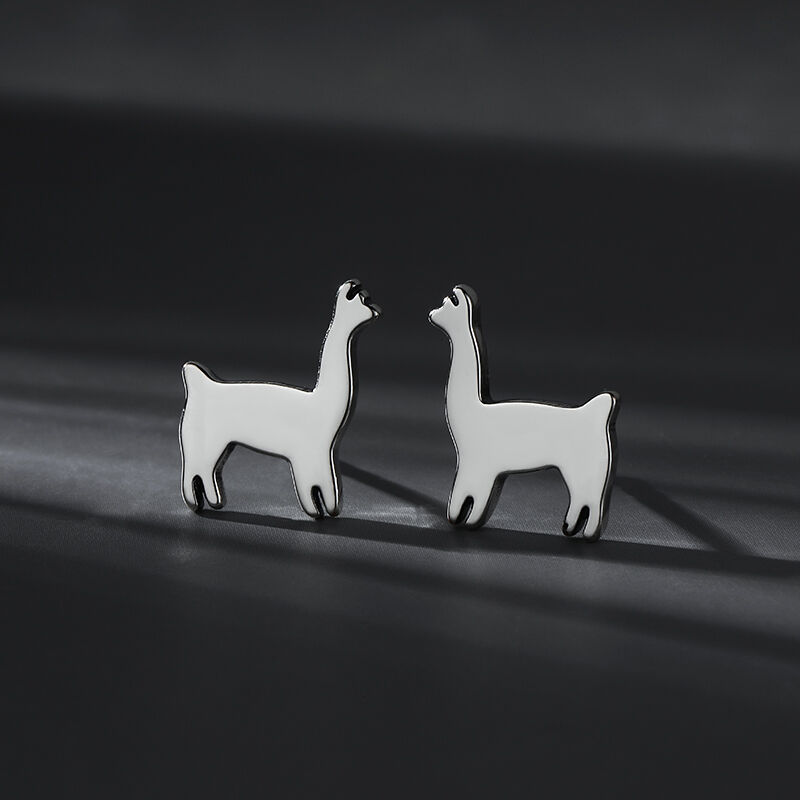 Jeulia "Dainty Alpaca" Sterling Silver Stud Earrings