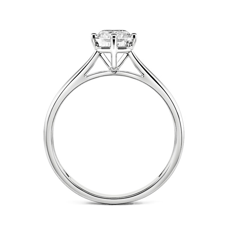 Jeulia Emerald Cut Solitaire Sterling Silver Engagement Ring