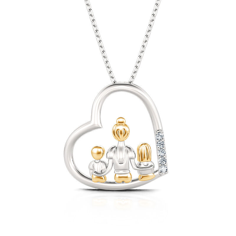 Jeulia "Eternal Love" Personalized Heart Necklace Sterling Silver