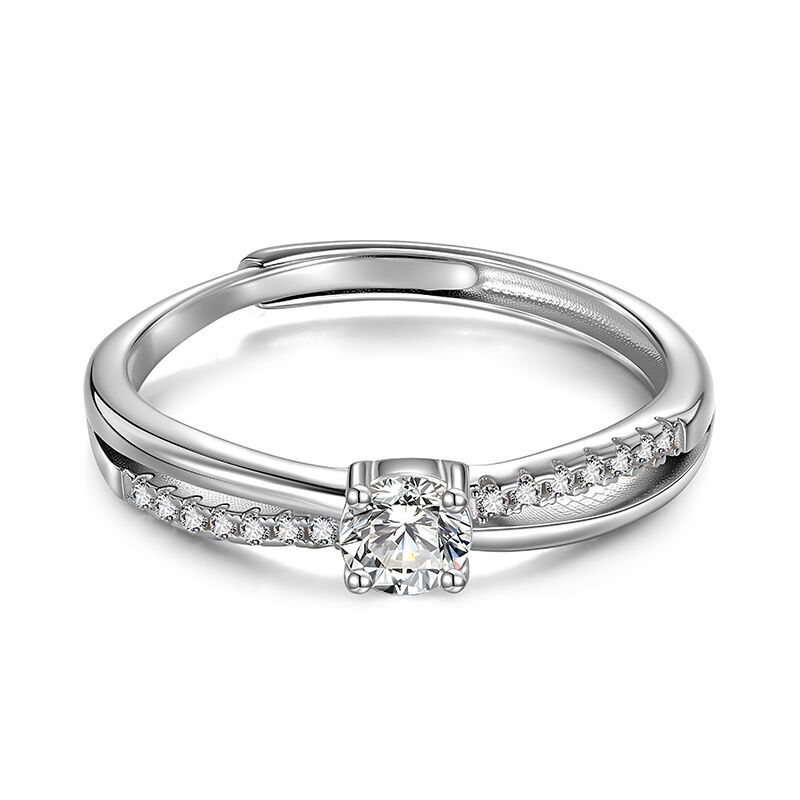 Jeulia Anillo de Boda Eternidad Solitario Trenza Infinita Morbius en Plata Esterlina