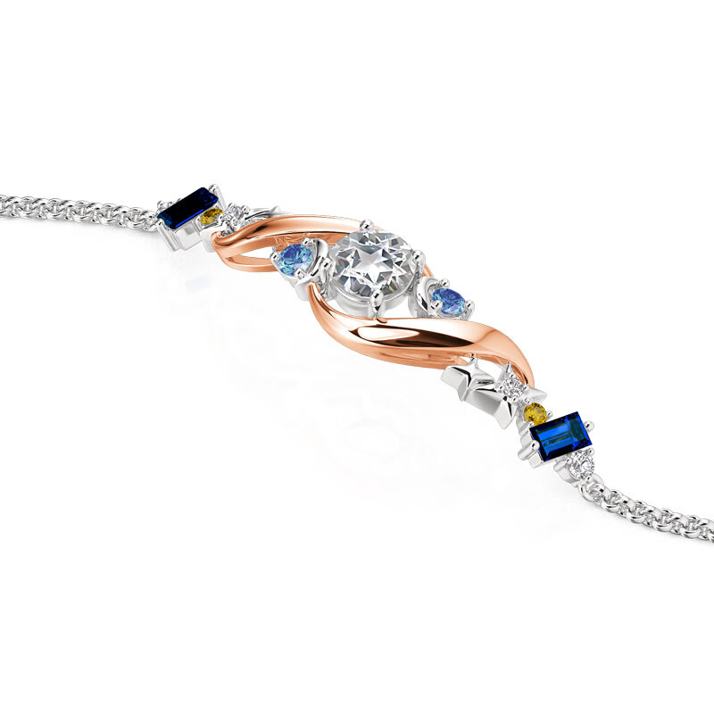 Jeulia Luna Astra Pulsera Colorida Estrella y Luna